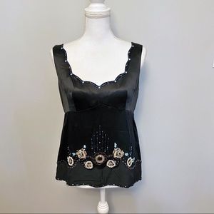 Nanette Lepore 100% Silk Beaded Top